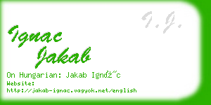 ignac jakab business card